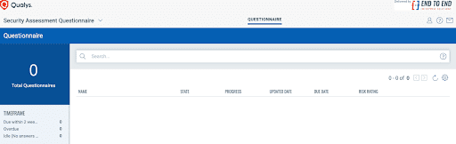 List view after the submission of a questionnaire